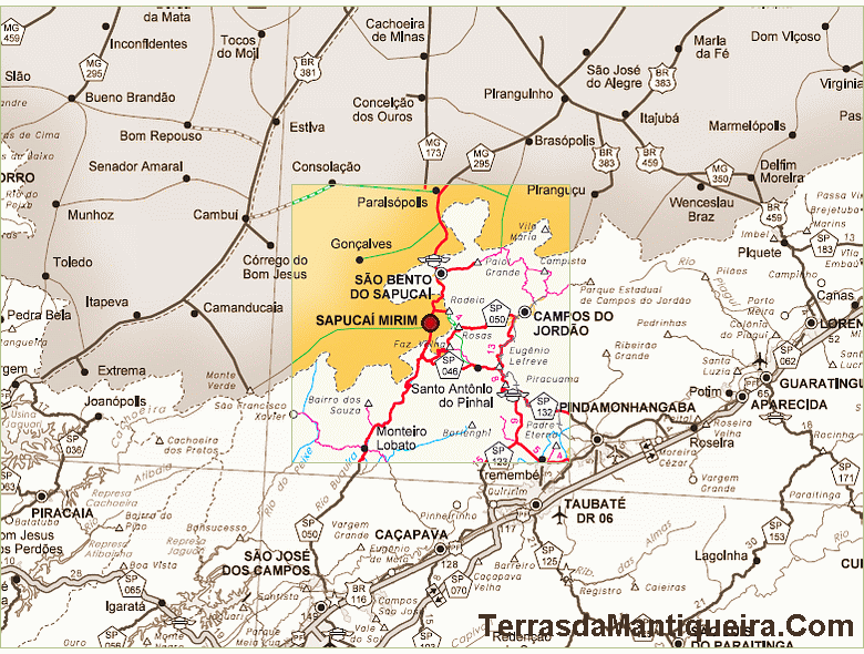 Mapa Sapucaí Mirim - MG